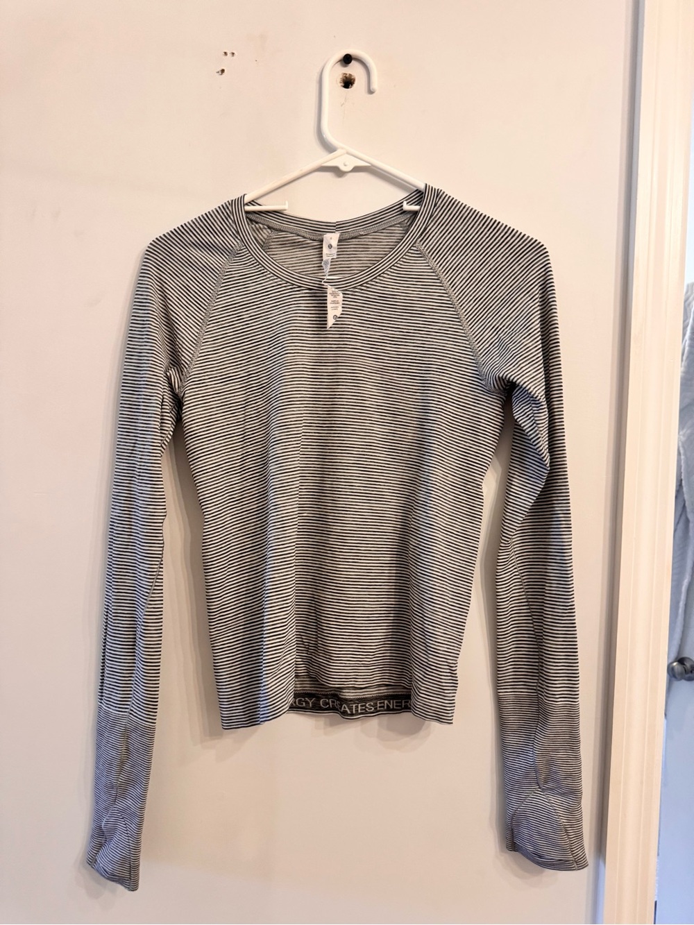 lululemon athletica Black & White Striped Long Sleeve Top